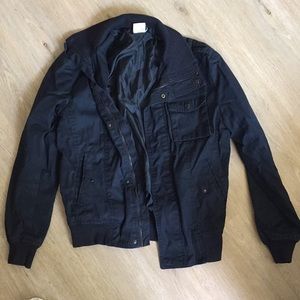 Navy blue men’s moto style jacket